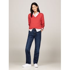 TOMMY HILFIGER - Saco rojo de punto con Cuello en V