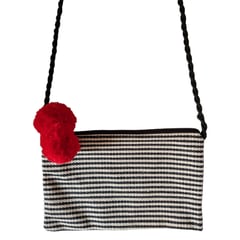 GENERICO - Bolso bandolera artesanal con pom pom