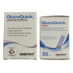 GLUCOQUICK - Combo 50 Tirillas + 50 Lancetas G30a