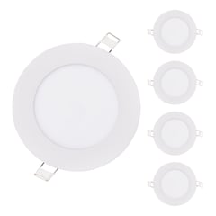 VCP - Panel Led 6w Incrustar Embutir Luz Cálida Pack X 5 Certifica