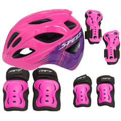 ON TRAIL - Casco + Protectores Niño Niña Bicicleta Patinaje Monopatin