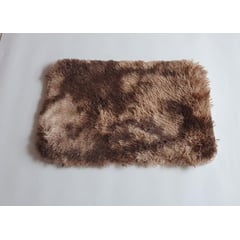 MITAPETE COM - Tapete Pie De Cama Peludo Antideslizante 50 X 80 cms Café