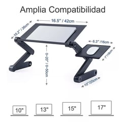 GENERICO - Mesa Ajustable Portátil Multiuso Laptop Table T8