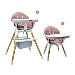 HAPPY BABY - Silla Comedor Bebé 2 en1 Rock Rosa