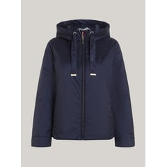 TOMMY HILFIGER - Chaqueta azul acolchada con gorro y cremallera