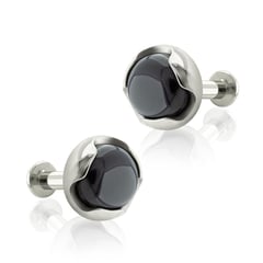 AGHA JEWELRY - Titanio Aretes Piercing Onix para Lóbulo