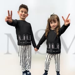 MODA MSM - PIJAMAS UNISEX NIÑOS MANGA LARGA RESORTADA Y PANTALON