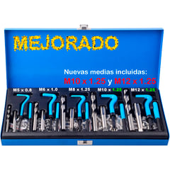 GENERICO - Kit Helicoil reparacion reparar roscas motos motocicleta bujias 131pcs