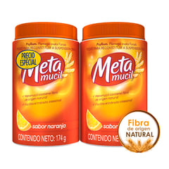 METAMUCIL - Fibra Natural Psyllium sabor Naranja X 174g