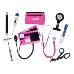 GMD - Kit Completo Enfermería Uso Clínico Y Estudiantil 8 Piezas Rosado Neon