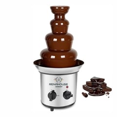 RENAHOUSE - Fuente De Chocolate Fondue 4 Niveles En Acero Inoxidable