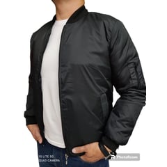 GENERICO - Chaqueta hombre piloto negro impermeable