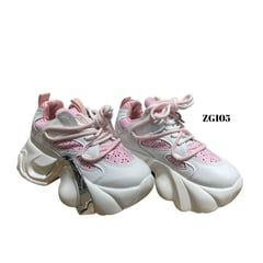 INSHOES - Tenis blancos detalles rosa plateado en suela