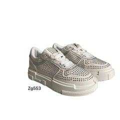 INSHOES - Tenis urbanos blancos apliques brillantes