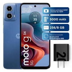 MOTOROLA - Celular G34 256GB Azul