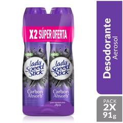 SPEED STICK - Oferta Desodorante Lady Carbón Absor X 91g X2Und