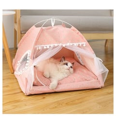 PETS ACCESORIOS - Cama Camping Deluxe Gato Rosa