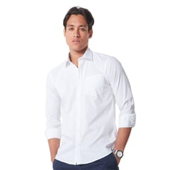 LOS CABALLEROS - Camisa blanca con spandex slim fit