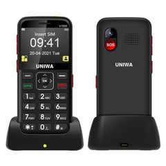 GENERAL - Celular basico UNIWA V1000 4G Anciano Elder unisoc t117 1800mAh BT FM MP3 MP4 SOS 4G