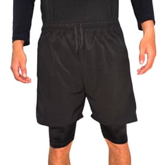 GENERICO - Pantaloneta Hombre Deportiva Con Licra 1 Bolsillo Interno Gym