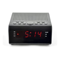 GENERICO - Radio Altavoz Reloj Despertador Digital Alarma Dual Pantalla