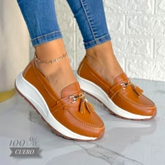 EVEGONZ - MOCASIN EN CUERO MUJER CALZADO CASUAL DAMA