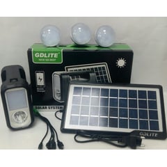 DANKI - Panel Kit Solar GDLITE Sistema Iluminacion 3 Bombillos Lampara 9V