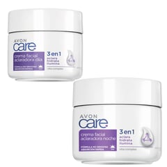 AVON - Kit Crema Facial Aclaradora Dia y Noche 3 En 1 Care 100g