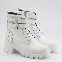 ANTONINA SHOES - Botas Con Taches Para Mujer Parma Blanco