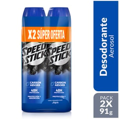 SPEED STICK - Desodorante Carbón Absorb X 91g X2Und