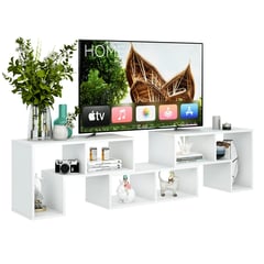 GENERICO - Mesa Tv Mueble Para Televisor Con Biblioteca Organizador Blanco