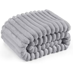 SIRENITAS - Cobija térmica 2.40x2m Cama Doble o 2 plazas Acanalada Gris perla