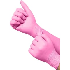 GENERICO - Guantes Nitrilo Color Rosados Talla S Caja x100 und