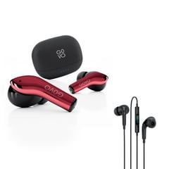 GOVO - Kit Audífonos Gobuds 945 Batería 52h Rojo + GoBass 444