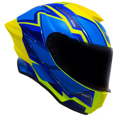 EDGE HELMETS - Casco Edge Integral Shanghai Quartz AmarilloAzul Brillante XL