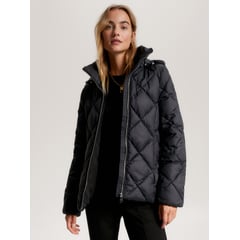 TOMMY HILFIGER - Chaqueta negra Elevated acolchada con cinturón