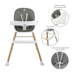 PRIORI - Silla Comedor Bebe 5 en 1 Executive Gris