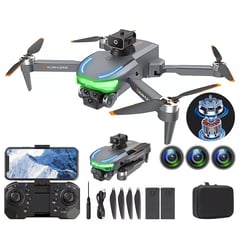 AMERICAN GENERICS - Drone Plegable 3 Cámaras Hd Sensor Obstáculos Brushless A17