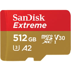 SANDISK - Tarjeta de memoria Extreme microSDXC UHS-I de 512 GB