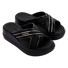 AZALEIA - SANDALIAS MUJER NEGRO SOFT SLIDE PLAT 83680-BA334