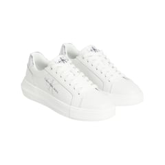 CALVIN KLEIN - Tenis blanco chunky cupsole de cuero