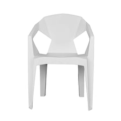 SUKRA - SILLA DIAMANTE POLTRONA PLÁSTICA BLANCO NUBE CON BRAZO