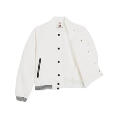 TOMMY HILFIGER - Chaqueta blanca bomber de estilo universitario