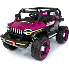 BEBESUNITA - Carro Moto 4x4 Electricos Niño Llanta Caucho Cotrol - Fucsia