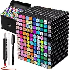 GENERICO - Marcadores Dibujo Set x 120 Colores Doble Punta Base Alcohol