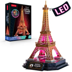 CUBICFUN - Rompecabezas 3D Nv Intermedio 51 Piezas Torre Eiffel Luz Led