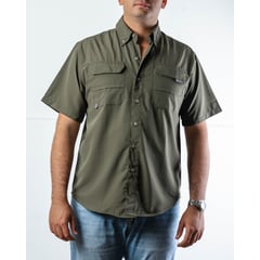 LEKAMP - Camisa outdoor unisex manga corta con protección solar y rápido secado