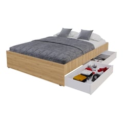 MADERKIT - Cama Chicago 140cm color Blanco-Duna