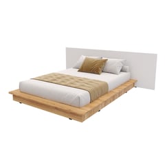 MADERKIT - Cama Moscú Doble 140cm color Duna Blanco