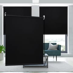 GENERICO - Persiana Enrollable Blackout Negro Calidad Premium 120 x 180 cm